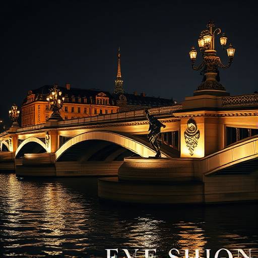 Image du projet 'Paris la Nuit', une publicité de mode filmée sur le Pont Alexandre III illuminé